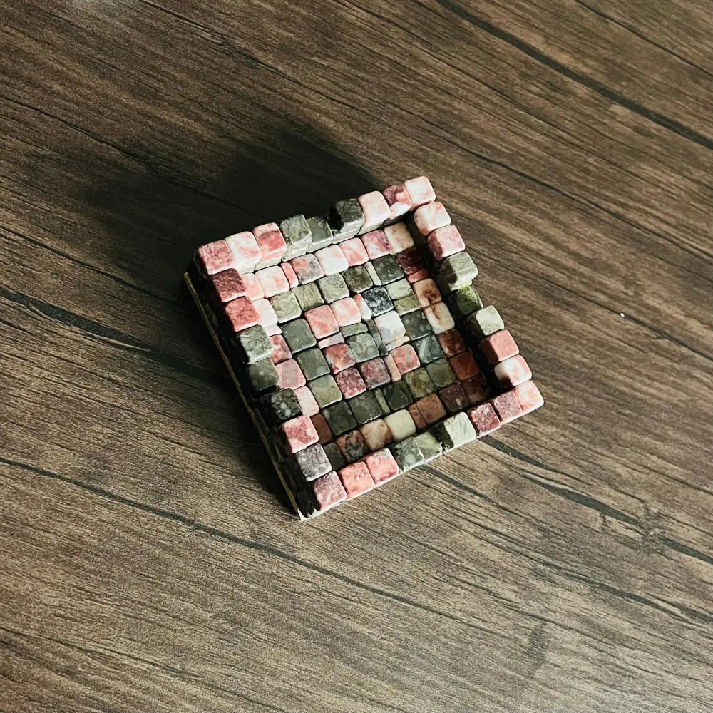 Modern Quirky Edge – Mosaic Stone Ashtray for Bold Spaces