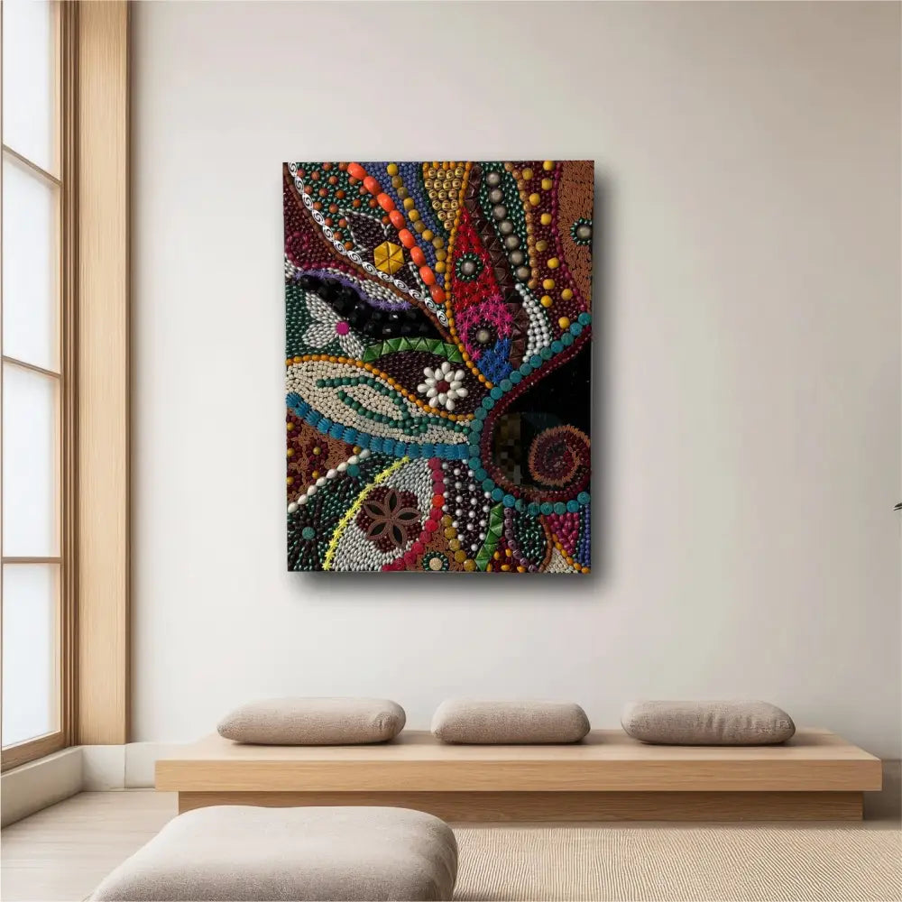 Mystical Mosaic – Handcrafted Mosaic Wall Art with Antique Stones 32’’x24’’