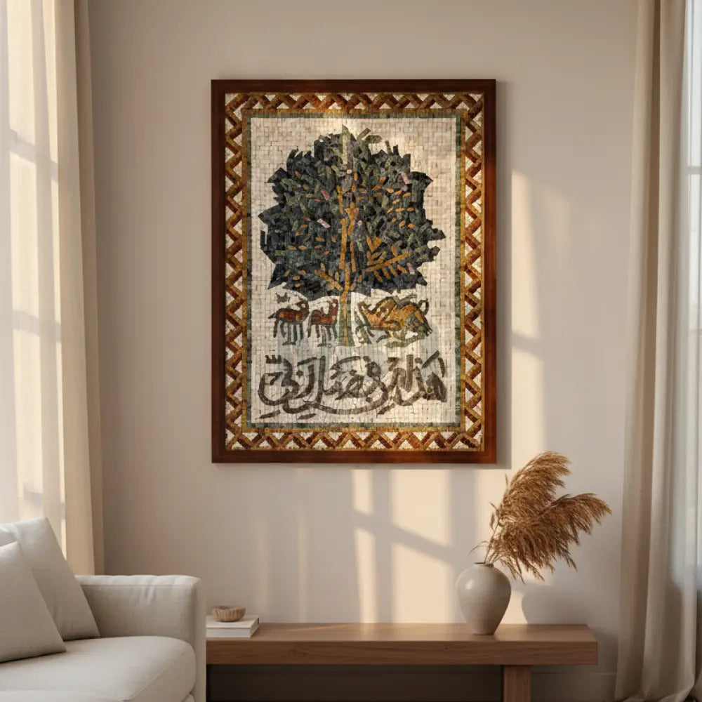 Premium Islamic Mosaic Art – Handmade Natural Stone Islamic Wall Decor - 30’’x42’’ - Wall Hangings