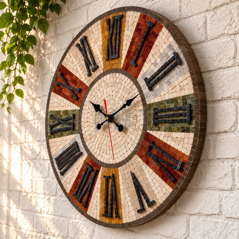Premium Mosaic Stone Wall Clock - Art in Every Second