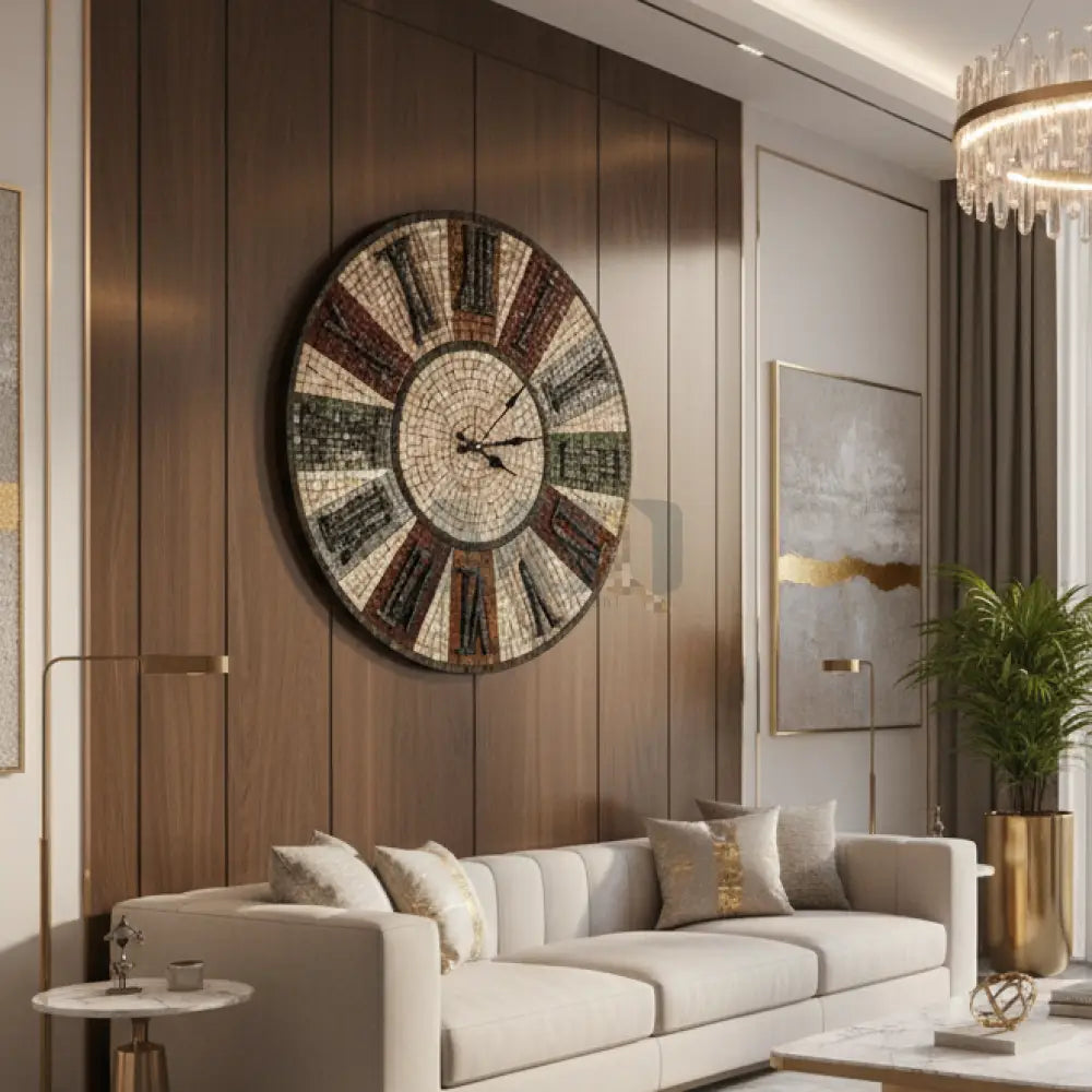 Premium Mosaic Stone Wall Clock - Art in Every Second 32’’