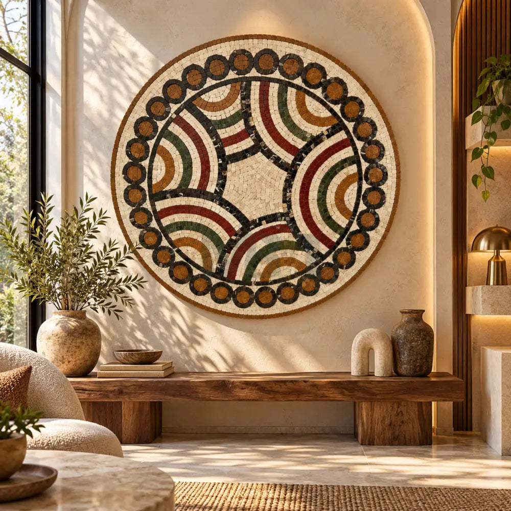 Radiant Stone Circle: Timeless Wall Hanging for Quirky Home Decor - Wall Hangings