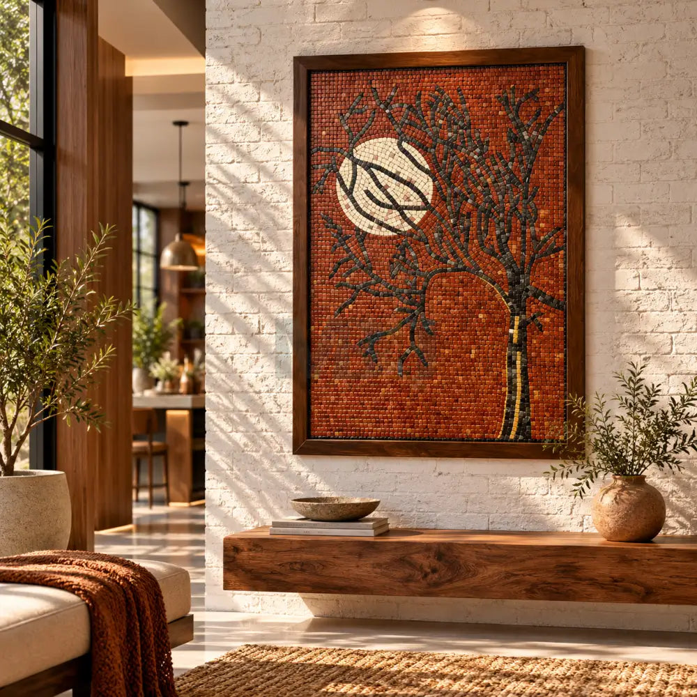 RED SKY MOON WITH QUIRKY AESTHETICS - 42’’x30’’ - Wall Hangings