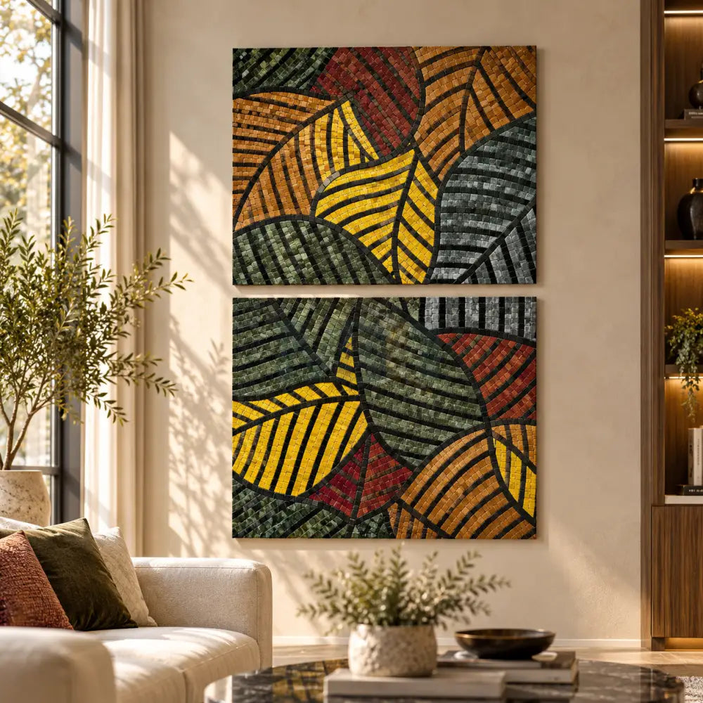 Rhythm of the Autumn Canopy – Bespoke Mosaic Wall Art with Style