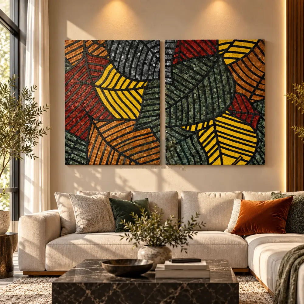 Rhythm of the Autumn Canopy – Bespoke Mosaic Wall Art with Style