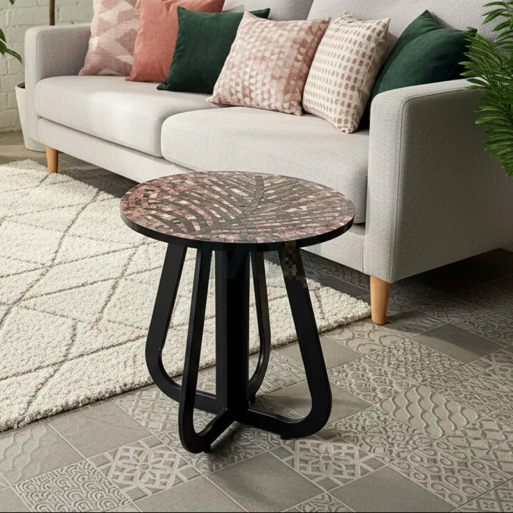 Rosewood Tea Leaf Stone Coffee Table 16” x 16” x 20”