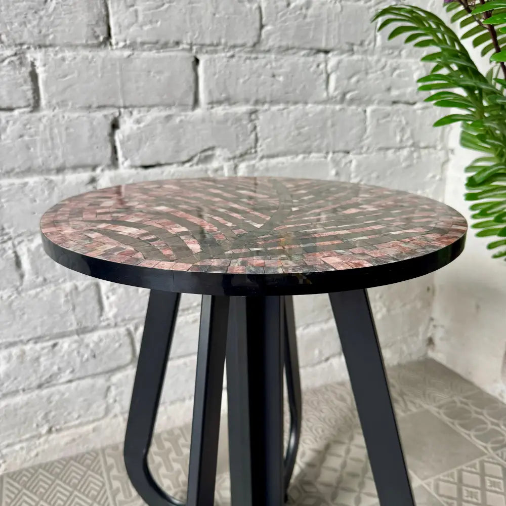 Rosewood Tea Leaf Stone Coffee Table 16” x 16” x 20”