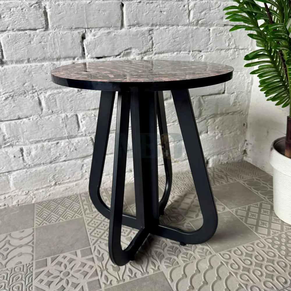 Rosewood Tea Leaf Stone Coffee Table 16” x 16” x 20”