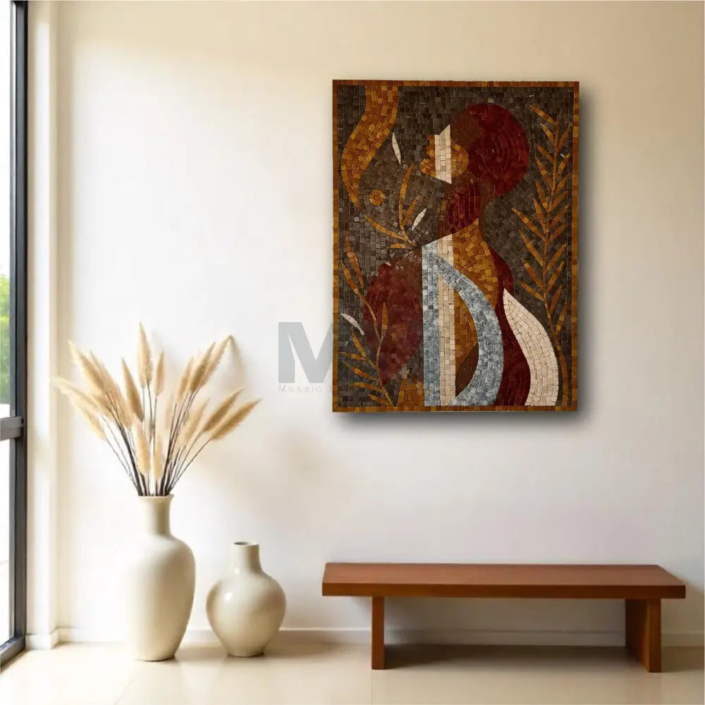 Rustic Stone Wall Art – Handcrafted Abstract Stone Composition 32” x 24”