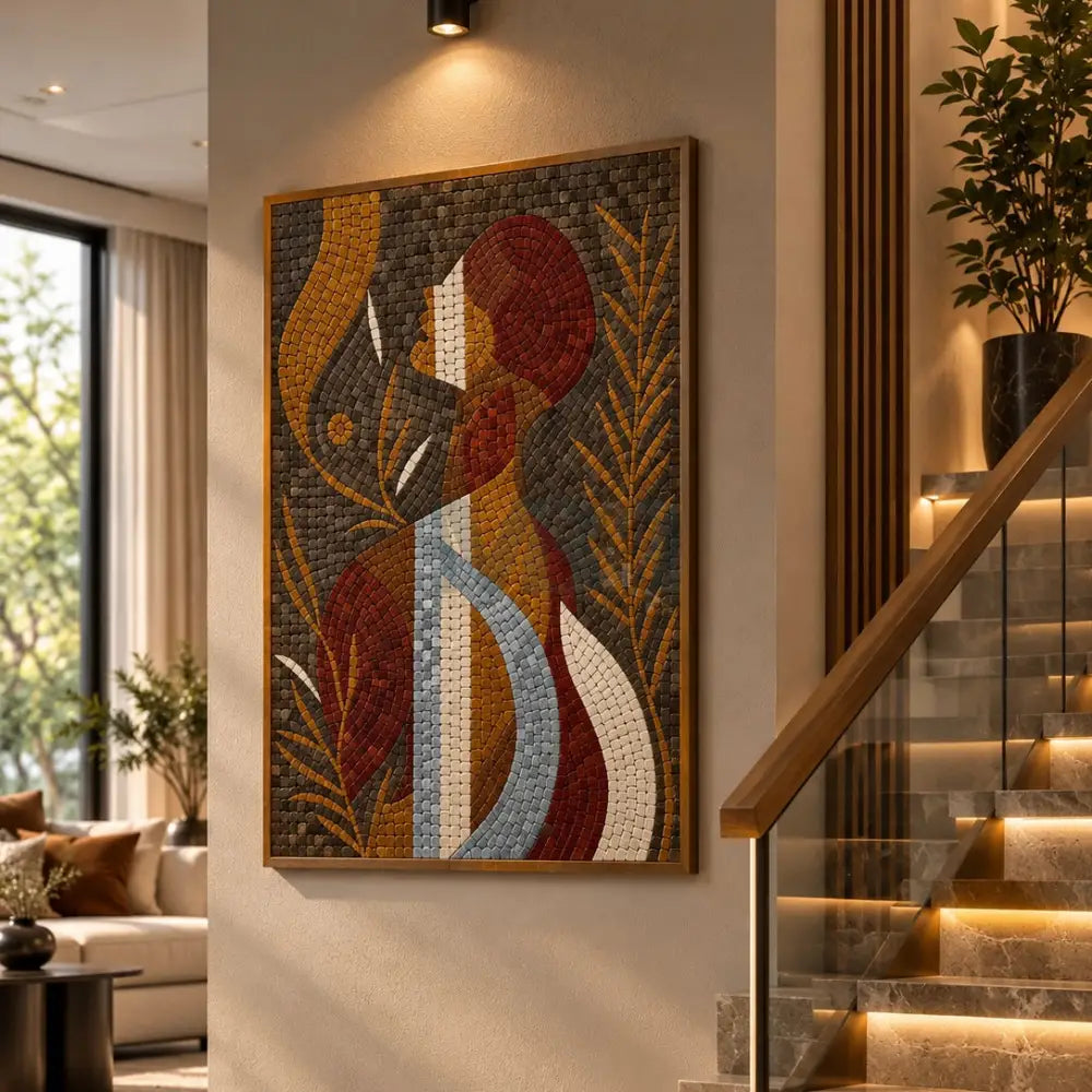 Rustic Stone Wall Art – Handcrafted Abstract Stone Composition