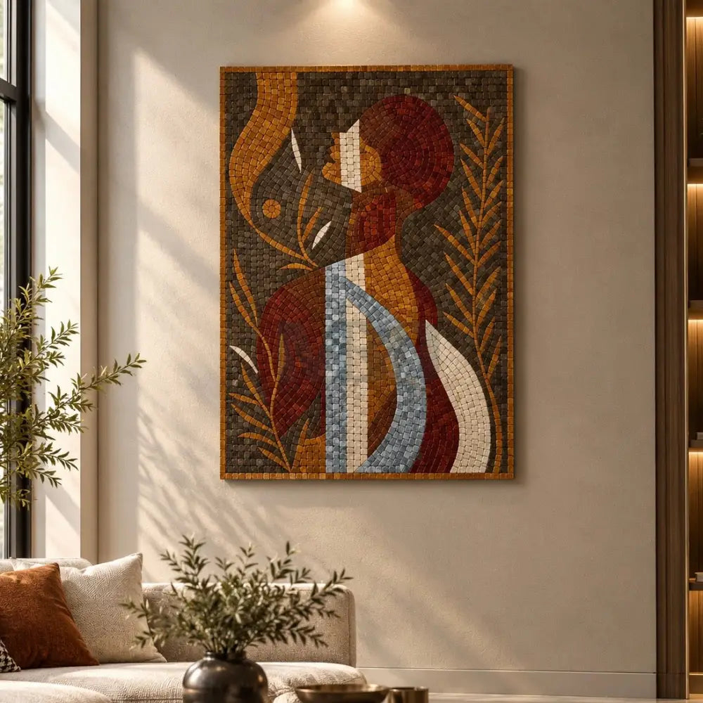 Rustic Stone Wall Art – Handcrafted Abstract Stone Composition