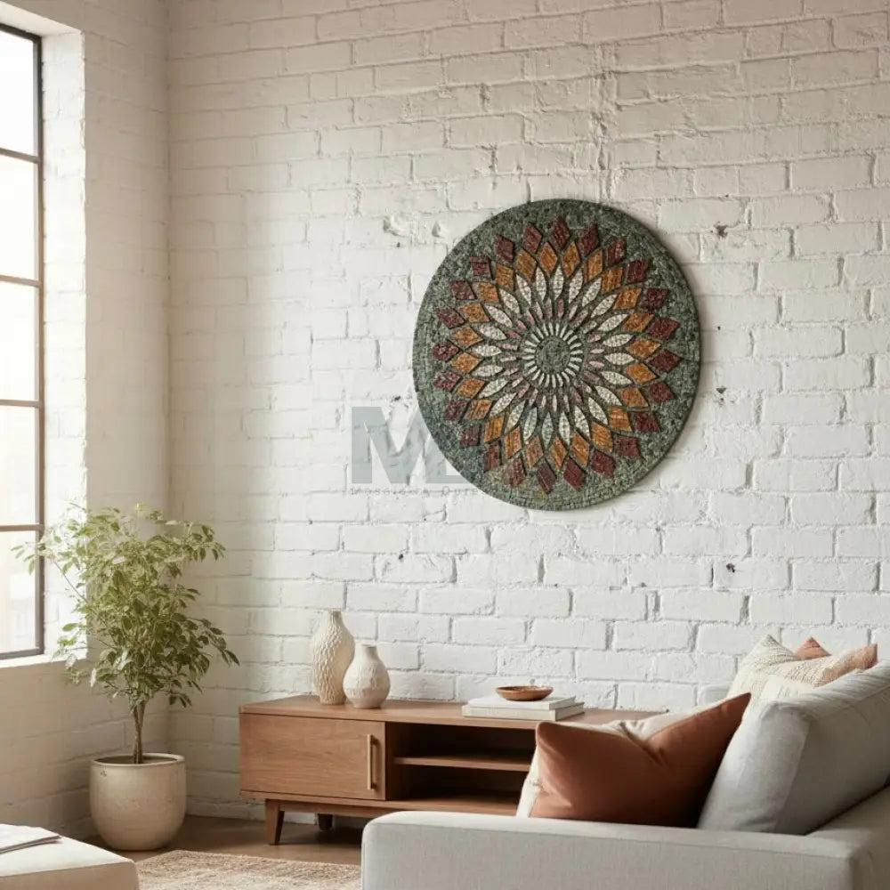 Signature Aurora Mandala: A Symphony of Colors in Stone for Antique Home Decor Wall Hangings