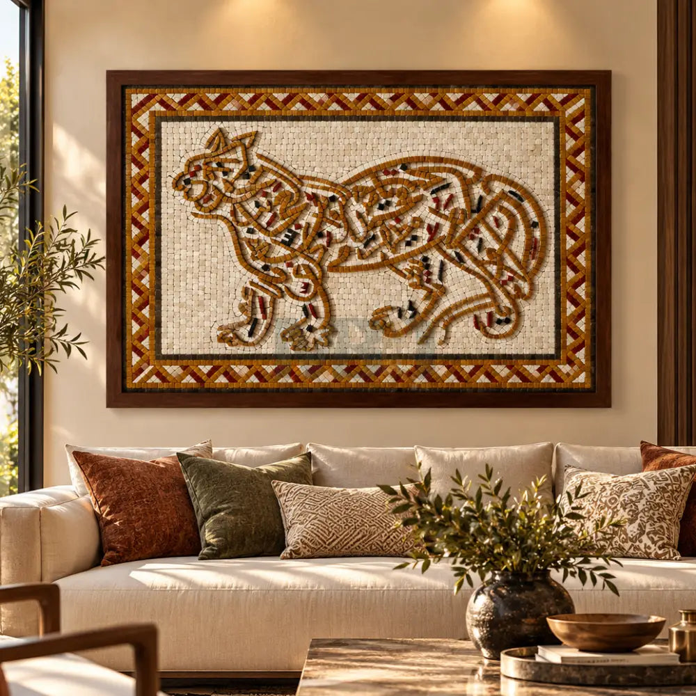 Signature Handmade Nade Ali Mosaic Wall Art – Sacred Islamic Stonework Decor - 30’’x42’’ - Wall Hangings