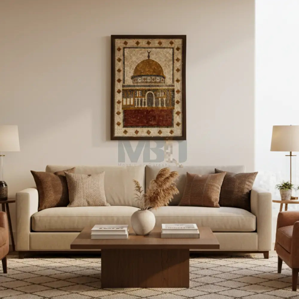 Signature Masjid Aqsa Stonework Islamic Hanging - Sacred Wall Art for Country Home Decor 30’’x42’’ Wall Hangings