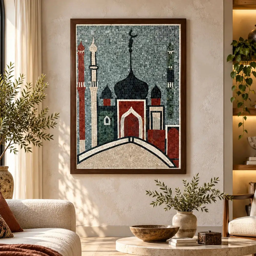 Signature Mosque Stonework Islamic Hanging - Sacred Wall Art for Country Home Decor - 30’’x42’’ - Wall Hangings