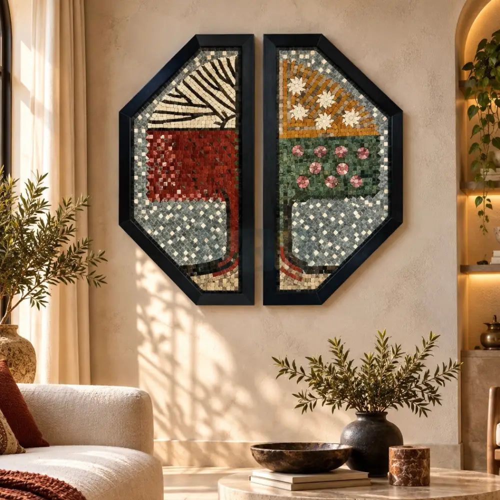 Stone Wall Signature Frame - Tree of Life for Western Interiors - 32’’x32’’ - Wall Hangings