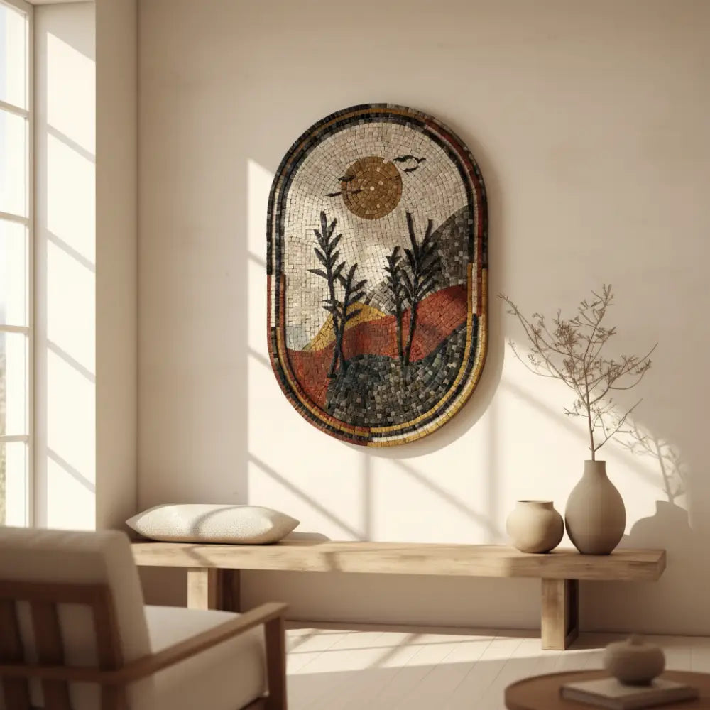 Sunset Serenity Wall Décor - Handmade Mosaic Artwork for Sensational Homes 42’’ x 30’’ Wall Hangings