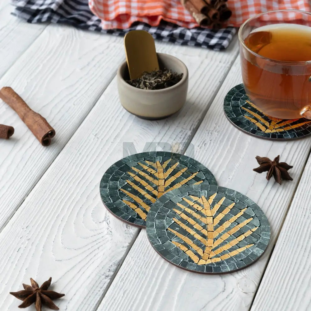Tea Leaf Handmade Coaster For Jugs / Plates for Thoughtful Work Desk 6” x 6” / 1 PCS
