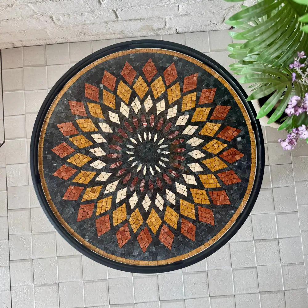 The Artisan’s Signature Mandala Mosaic Center Table for Country Home Decor