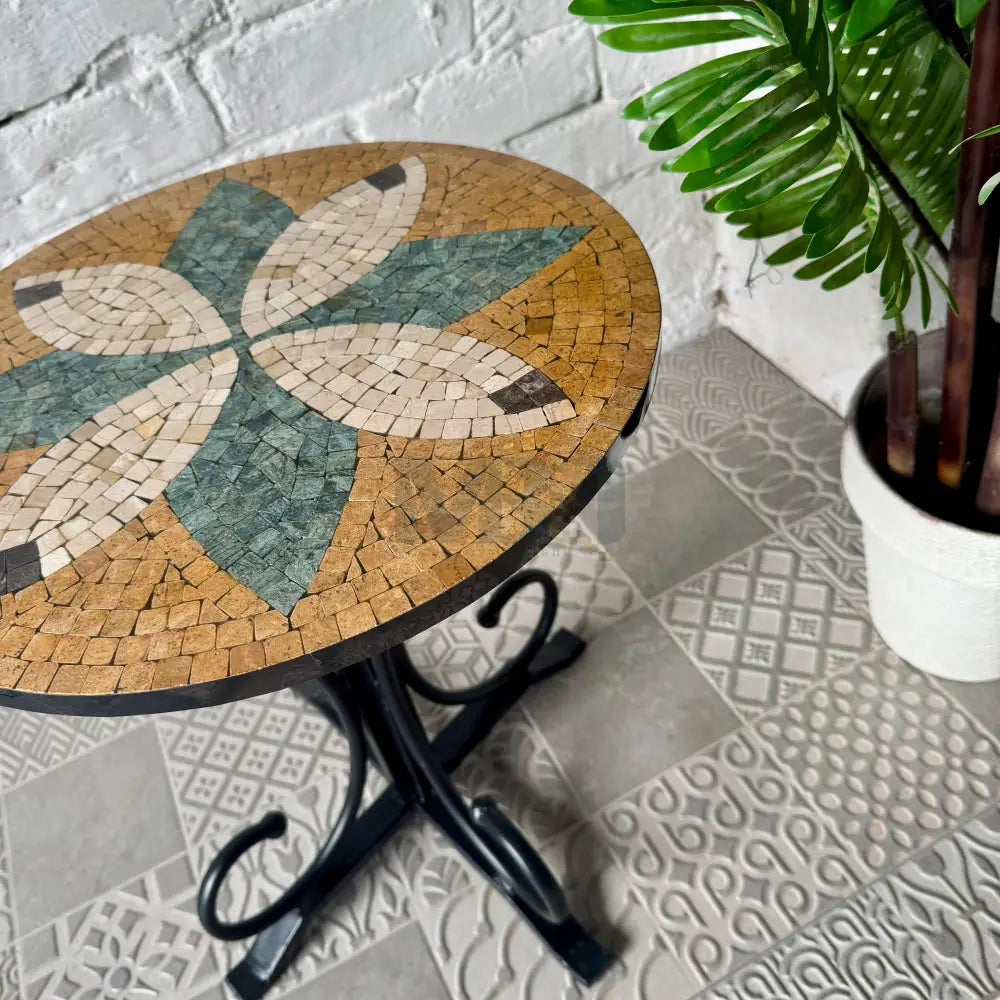 Timeless Petal Design Coffee Table - Ornate Curve Base With Antique Soul 16” x 16” x 20”