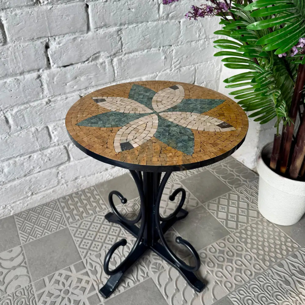 Timeless Petal Design Coffee Table - Ornate Curve Base With Antique Soul 16” x 16” x 20”