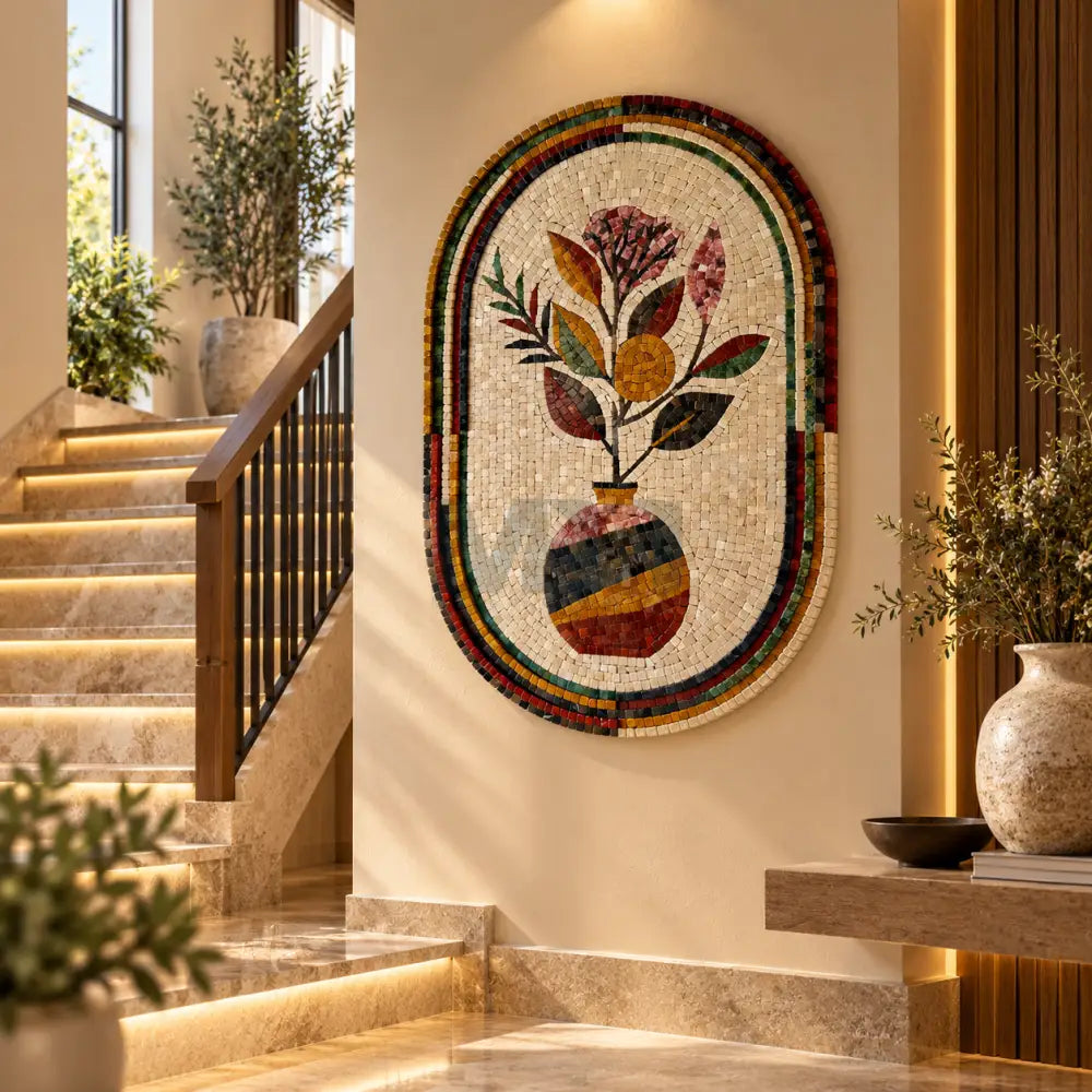 Vase Reverie: A Mosaic of Nature’s Grace for Western Home Decor - Wall Hangings