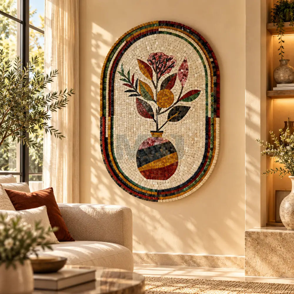 Vase Reverie: A Mosaic of Nature’s Grace for Western Home Decor - Wall Hangings