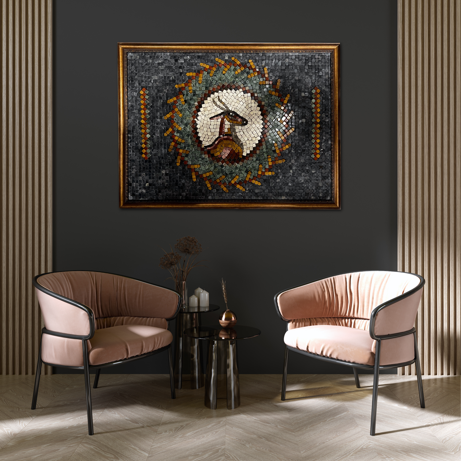 MARKHOR BLACK STONED - Mosaic By Qureshi's